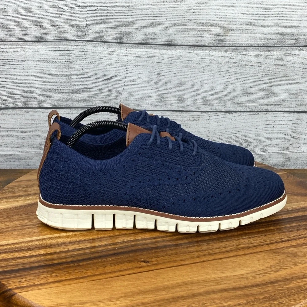 Cole Haan ZeroGrand Stitchlite Wingtip Oxford Marine Blue Ivory C24947 Men’s 9.5
